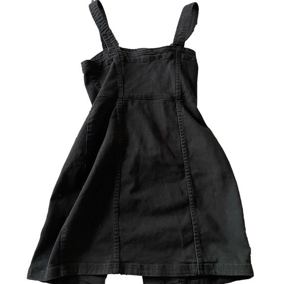 H&M black button up jean overall dress, size xs - Picture 3 of 3